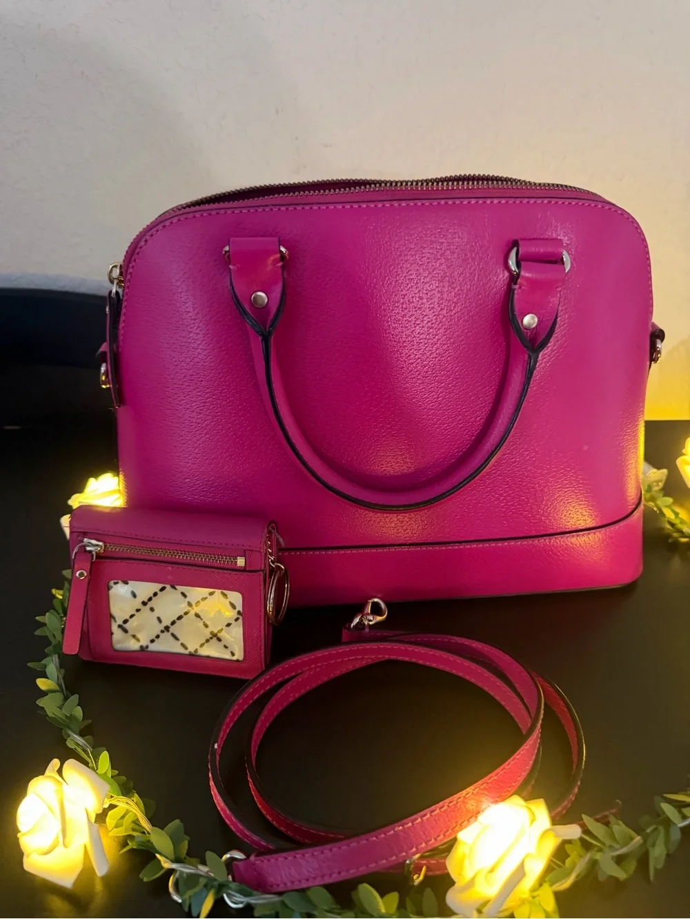 kate spade gold pebble leather